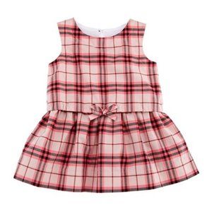 Burberry Maybel Drawstring Check Dress, Pink Size 18M